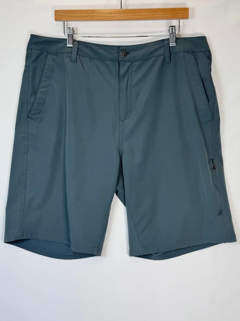Gerry Mens Trail Hiking Shorts Stretch Zip Pockets Steel Blue Size 36